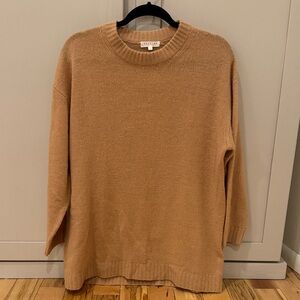 Demylee New York Oversized Cashmere Pullover Crewneck Sweater Camel Color Small